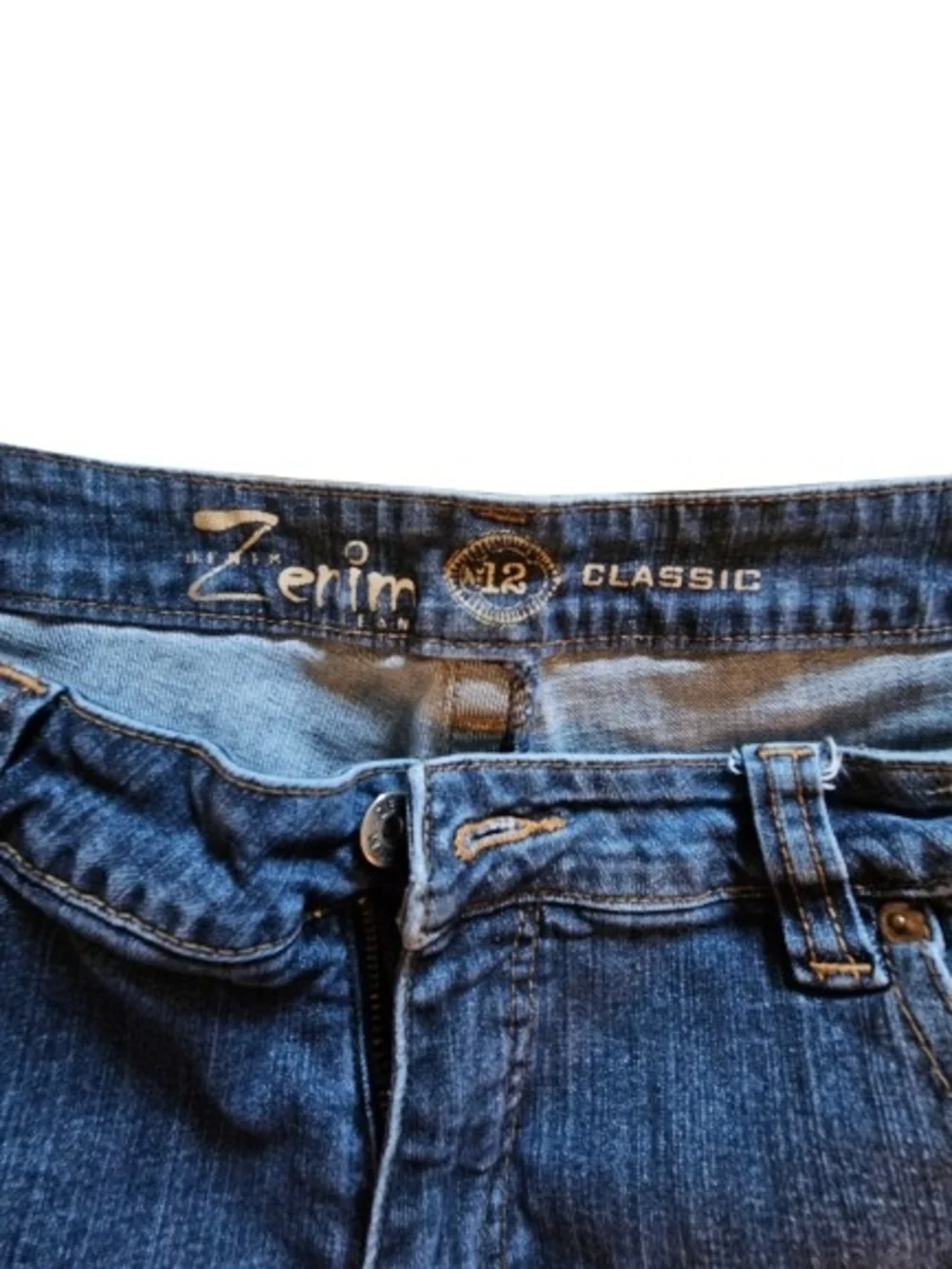 Zenim Women's Dark Blue Boyfriend Bermuda Jeans